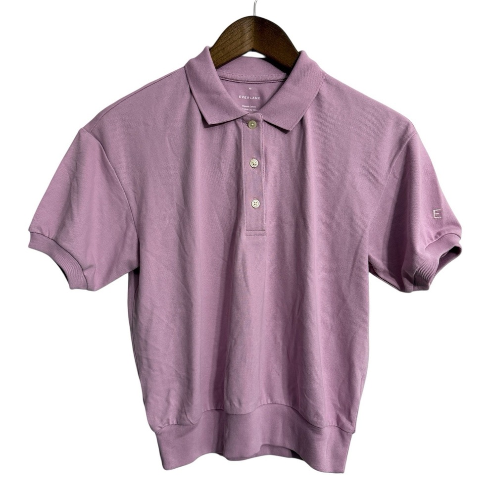 Everlane Lilac Short Sleeve Polo Tee